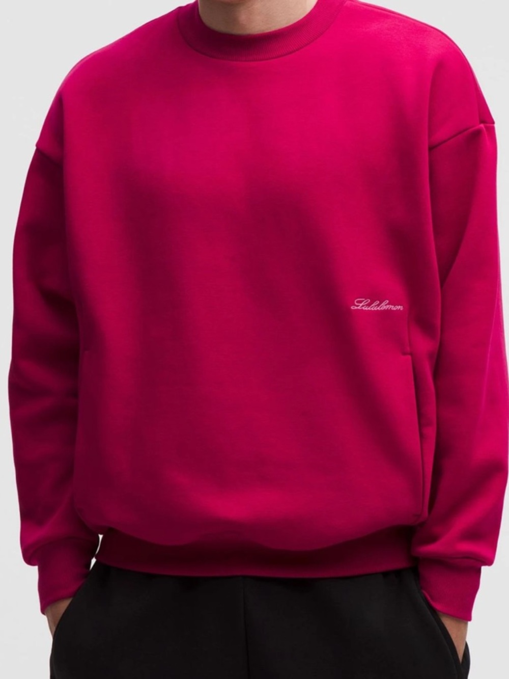NWOT Lululemon Men’s Big Cozy Crew in Berry Rumble Large